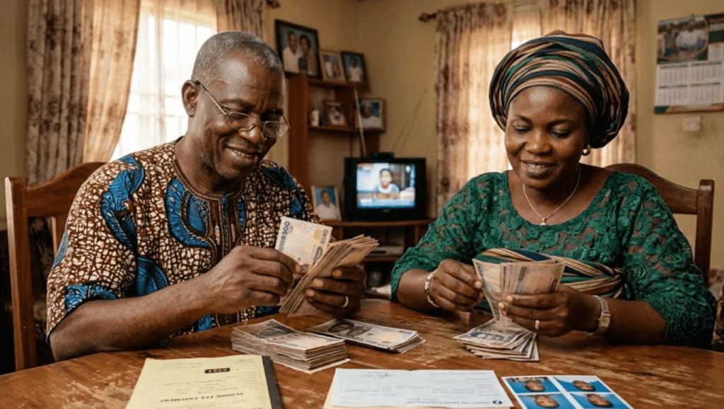 Nigerian parents smiling — EduAid Africa helps families manage school fee payments with flexible educational support